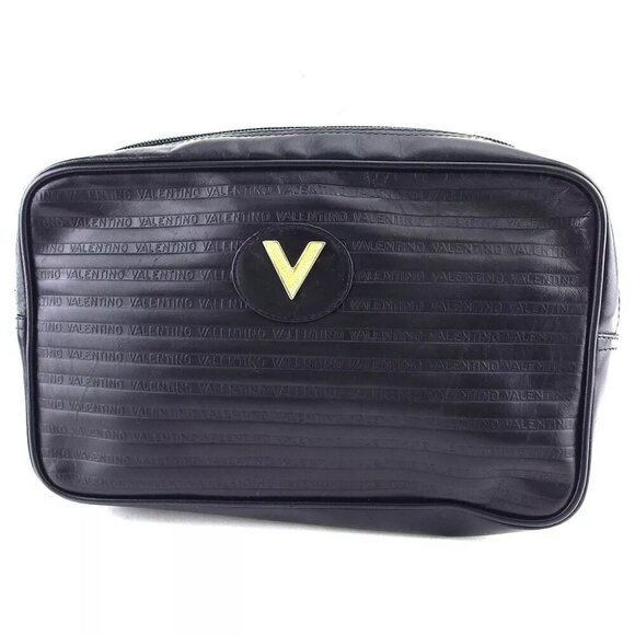 Mario Valentino Clutch Bag V Mark Leather Authentic Used L3547